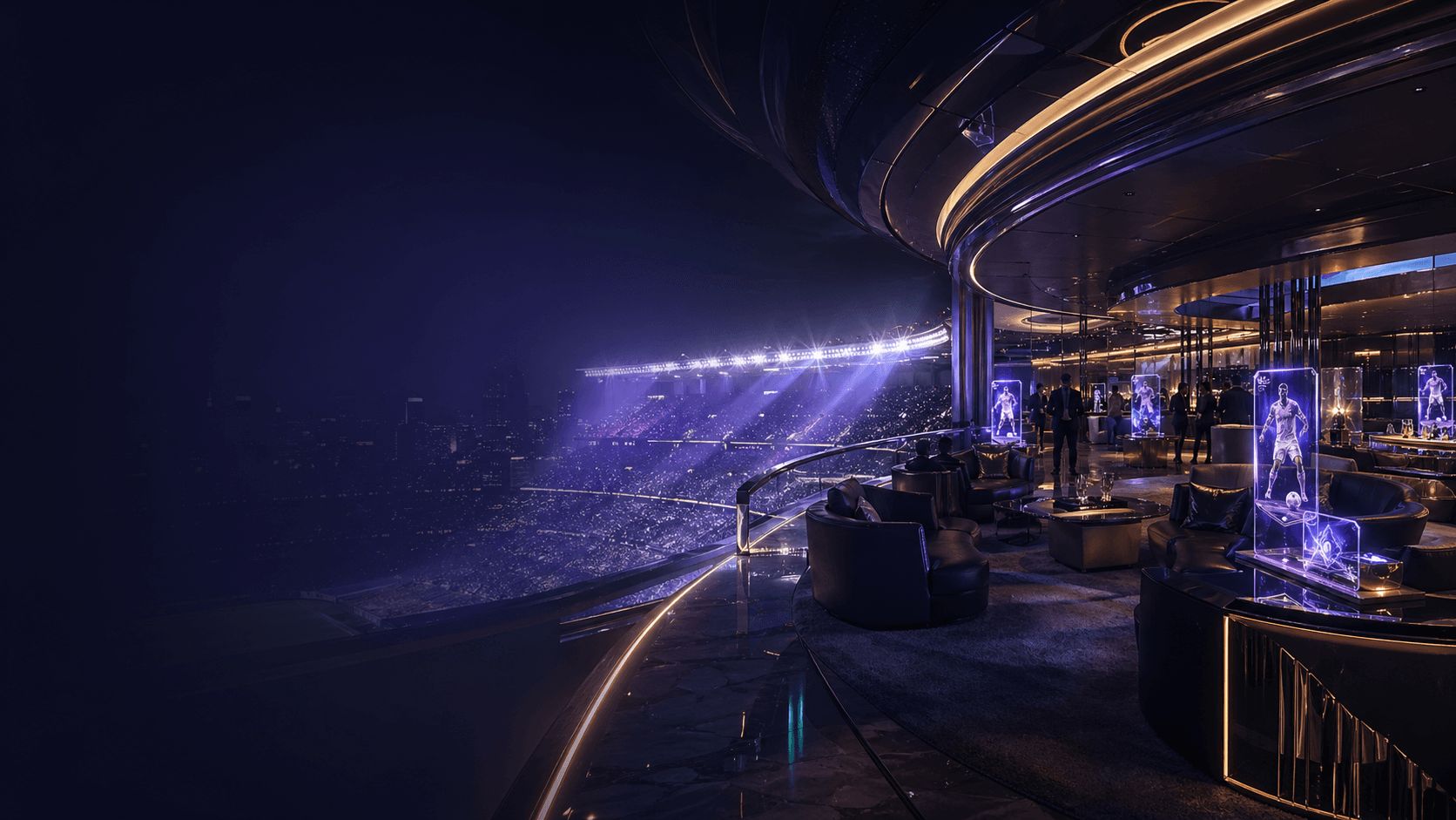 Luxury sports club hospitality experience with digital collectibles and premium event access
